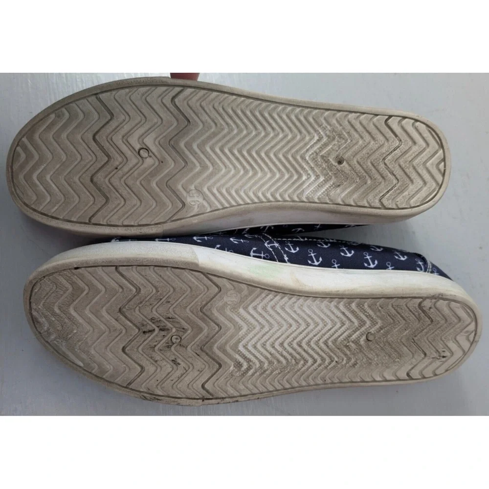 Tommy Bahama Shoes Womens Size 9.5 Slip On Sneaker Boat Deck Anchor Print Preppy